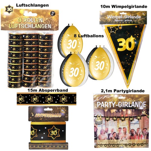 Geburtstag deko set 30 - 30.,