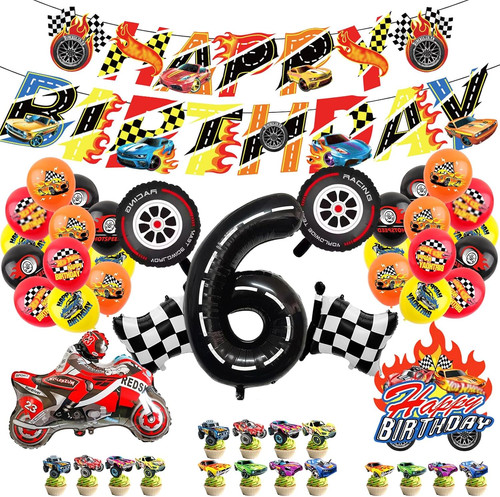 Rennwagen geburtstag deko set - rennwagen,