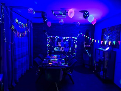 Geburtstag deko neon bunt - , set