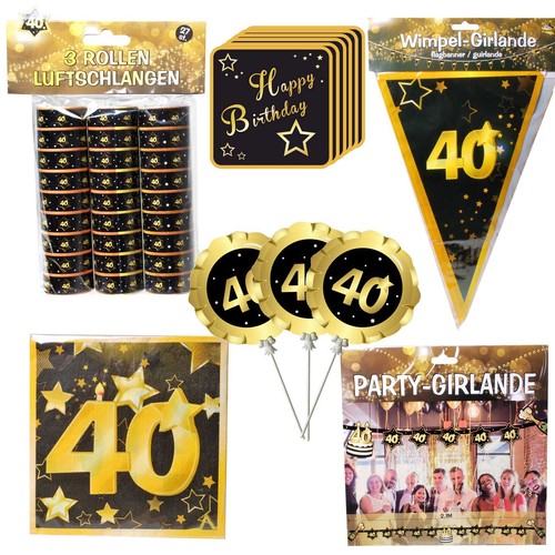 Geburtstag xxl deko set 40 - 40.,