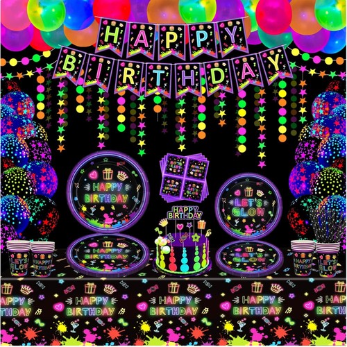 Neon party set - party-set, schwarzlicht