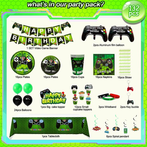 132 pcs video game party - video,