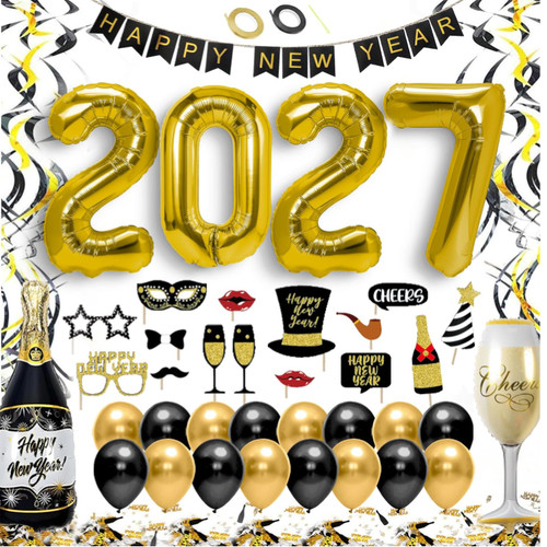 Silvester deko 2027 - deko, gold
